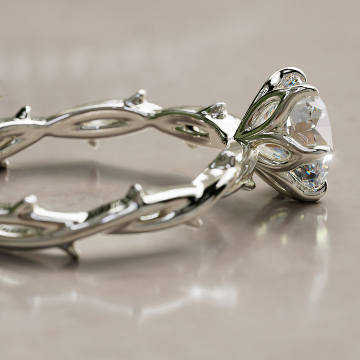 Inel de logodnă Ferelith Round Lab Diamond Fantasy Nature