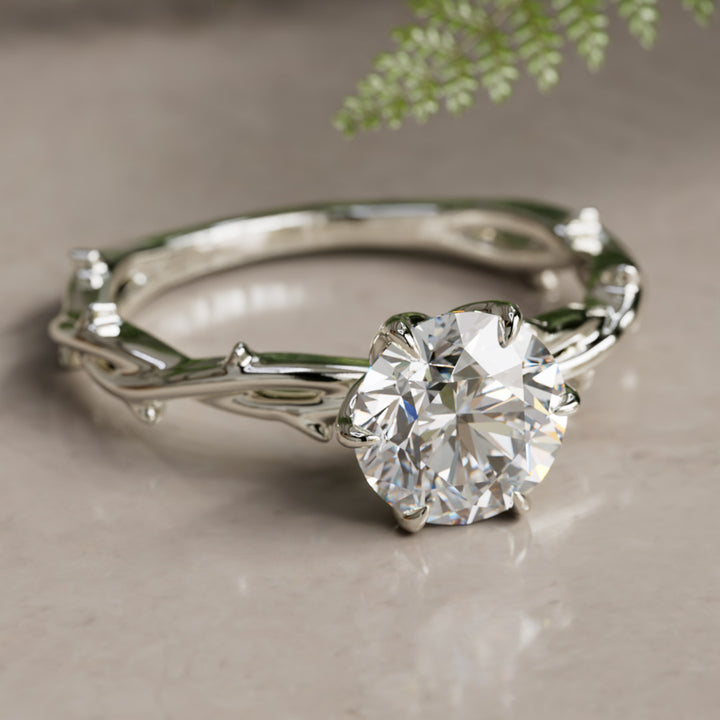 Inel de logodnă Ferelith Round Lab Diamond Fantasy Nature