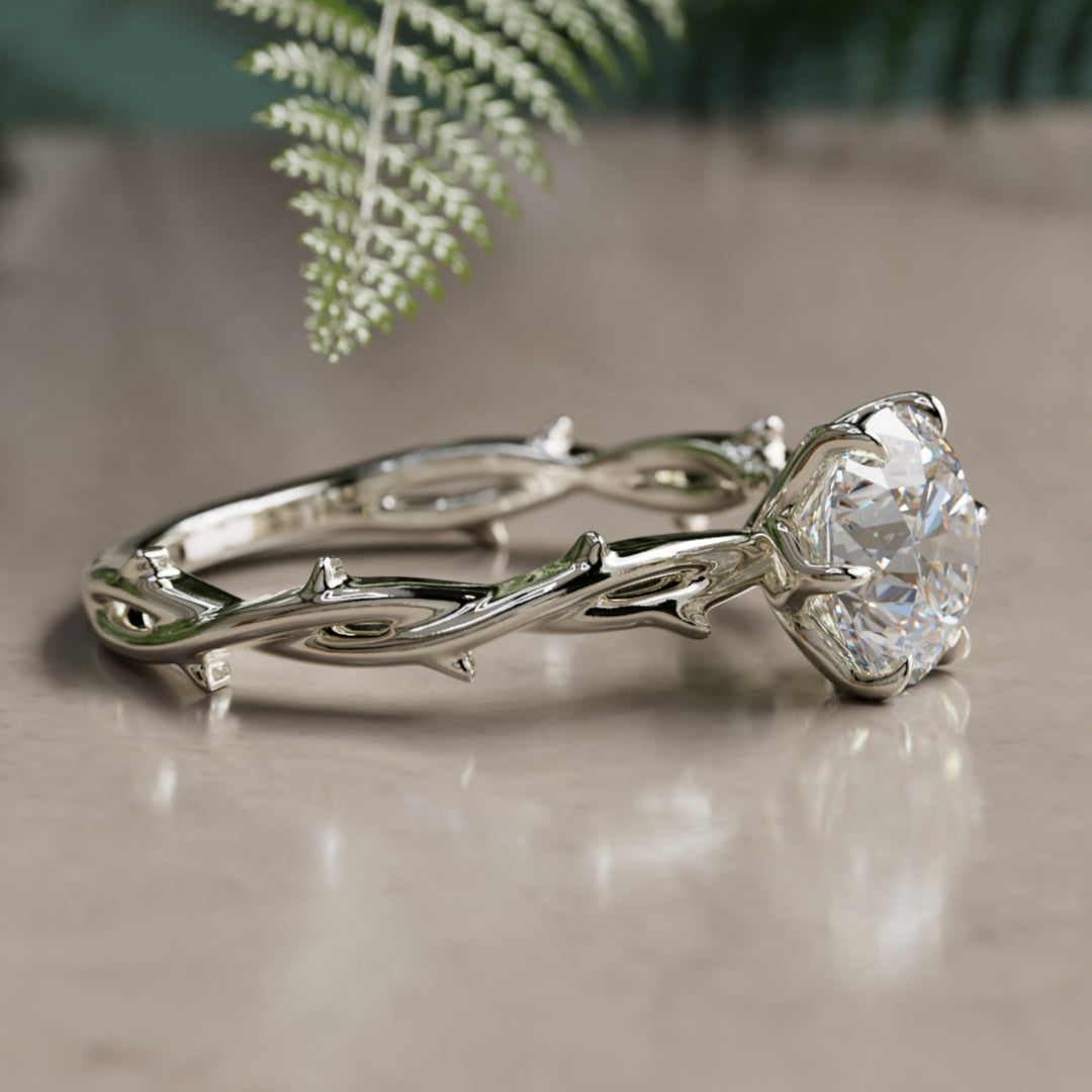 Inel de logodnă Ferelith Round Lab Diamond Fantasy Nature