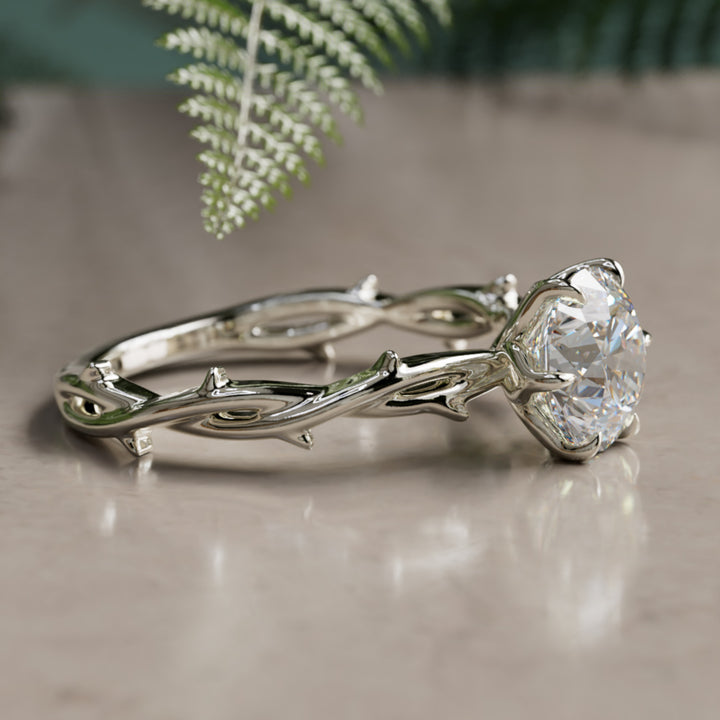 Inel de logodnă Ferelith Round Lab Diamond Fantasy Nature