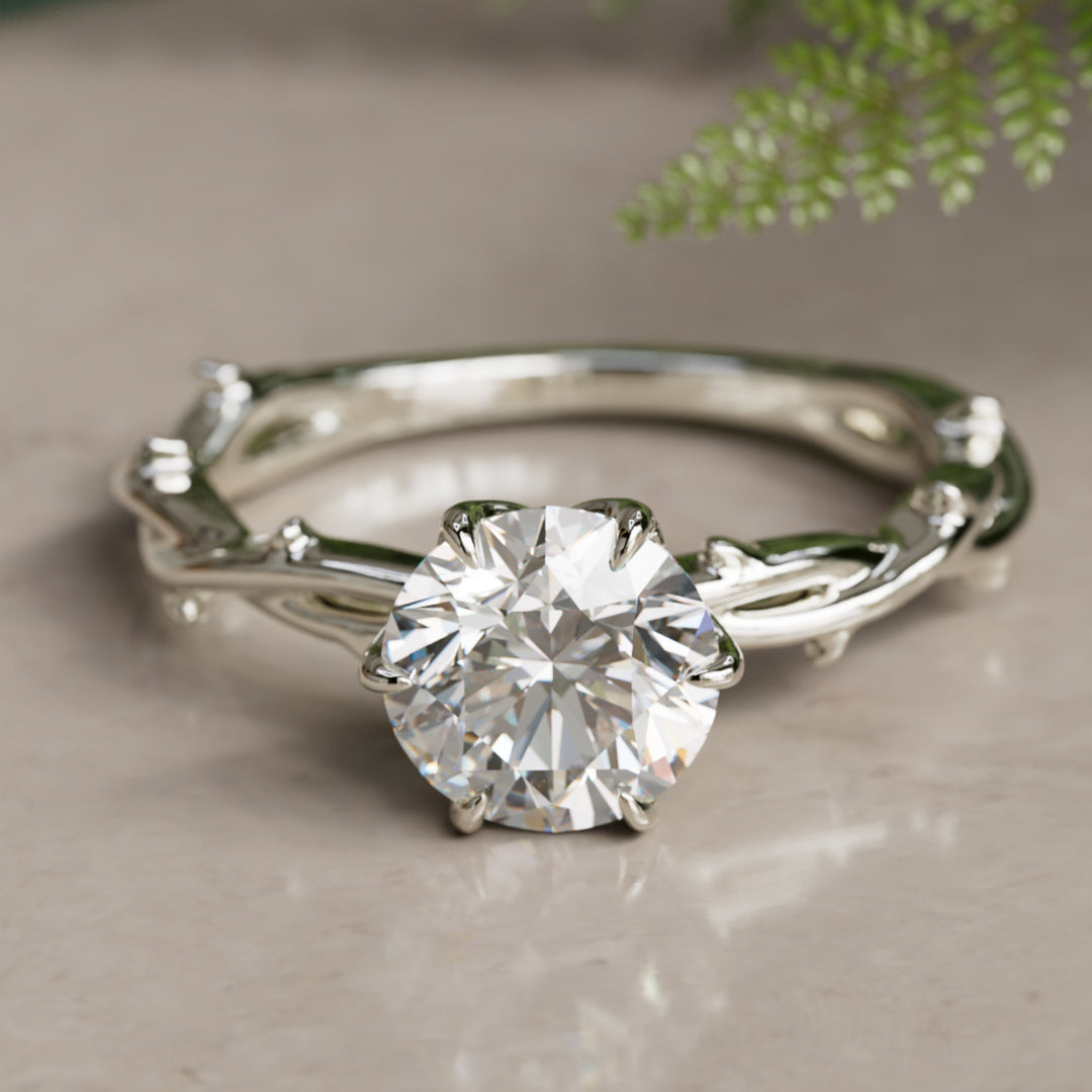 Inel de logodnă Ferelith Round Lab Diamond Fantasy Nature