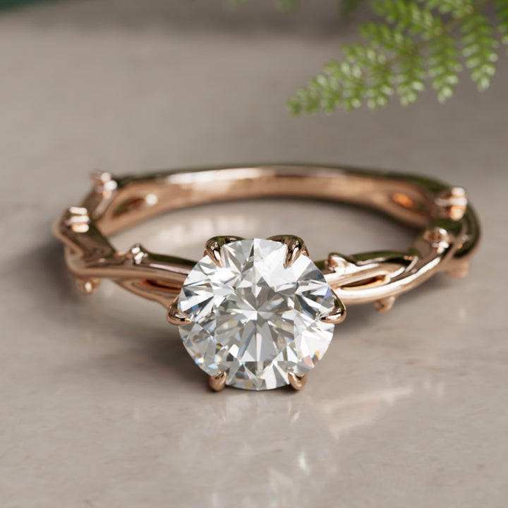 Inel de logodnă Ferelith Round Lab Diamond Fantasy Nature