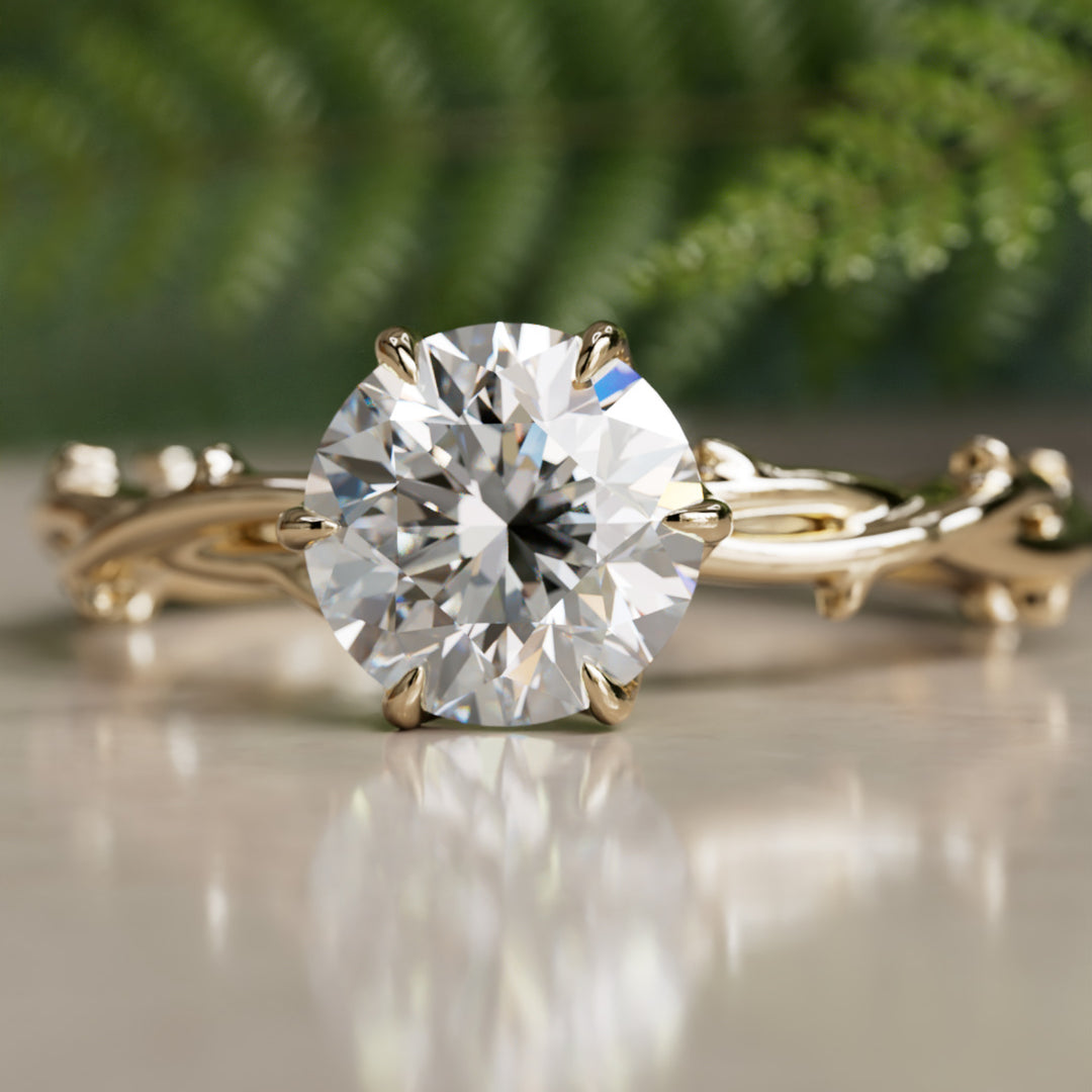 Inel de logodnă Ferelith Round Lab Diamond Fantasy Nature