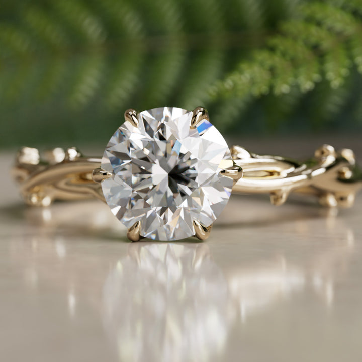 Inel de logodnă Ferelith Round Lab Diamond Fantasy Nature