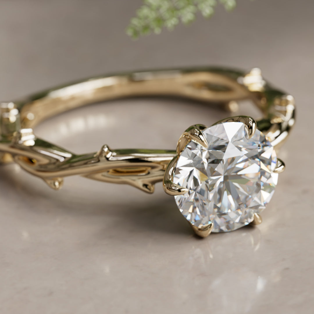 Inel de logodnă Ferelith Round Lab Diamond Fantasy Nature