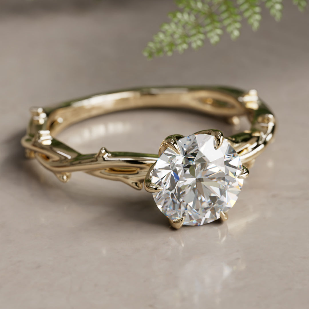 Inel de logodnă Ferelith Round Lab Diamond Fantasy Nature