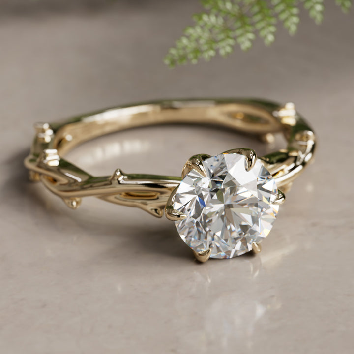 Inel de logodnă Ferelith Round Lab Diamond Fantasy Nature