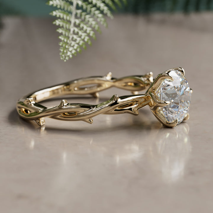 Inel de logodnă Ferelith Round Lab Diamond Fantasy Nature