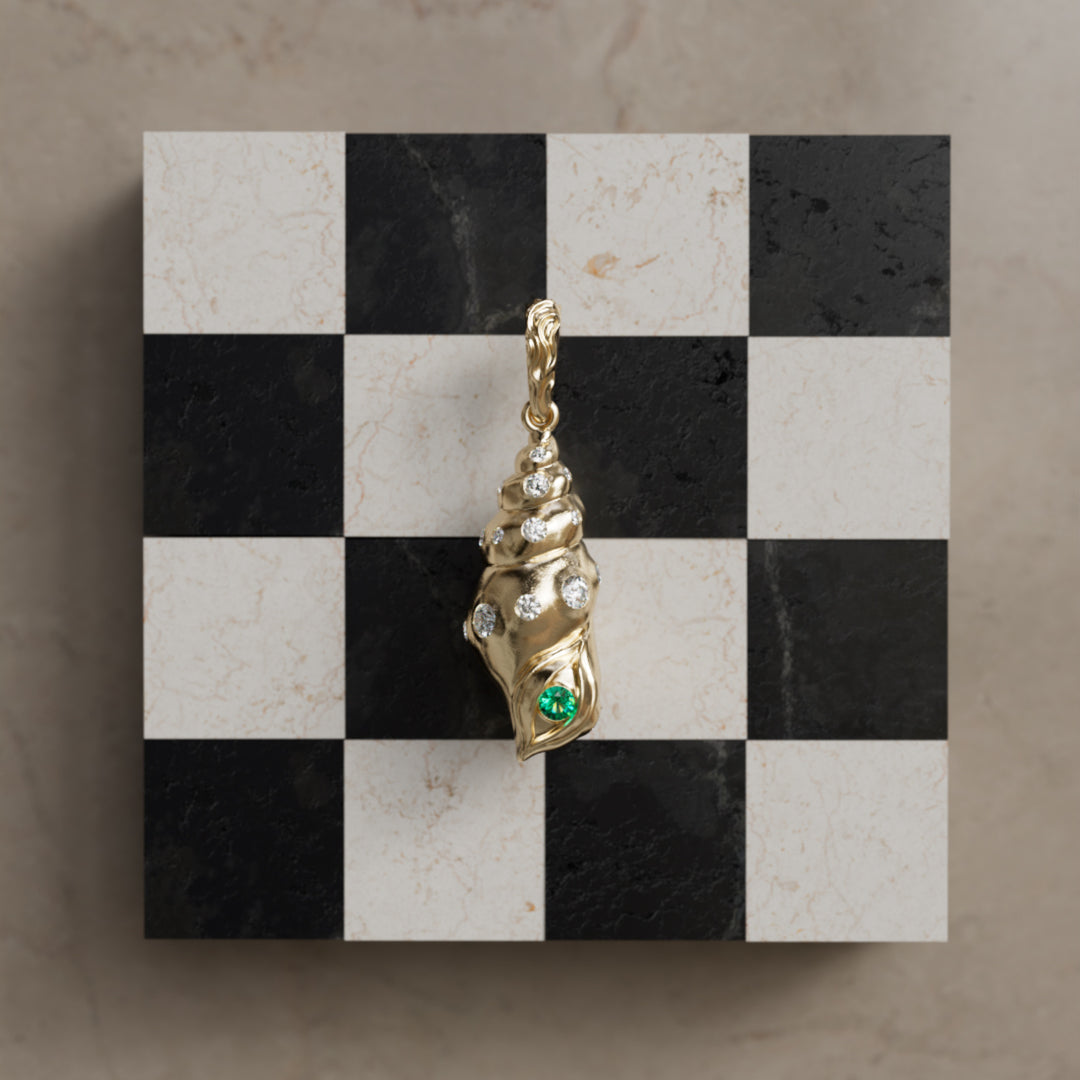 Fibonacci Seashell Pendant, Emerald By Valley Rose