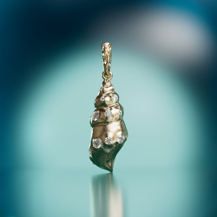 Fibonacci Seashell Pendant, Blue Sapphire By Valley Rose