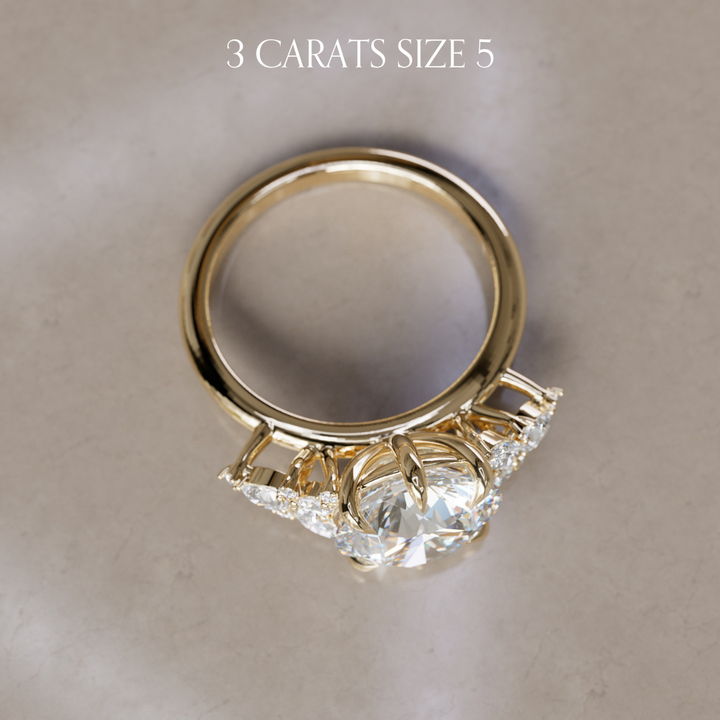 Gaia Round Lab Diamond Engagement Flower Ring Nature Inspired By Valley Rose