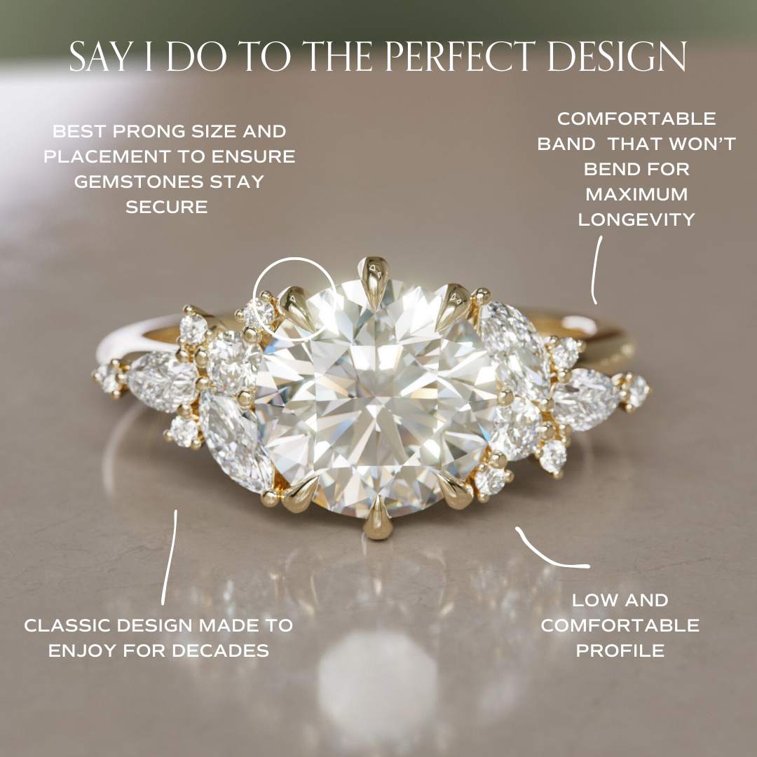 Gaia Round Lab Diamond Engagement Flower Ring Nature Inspired By Valley Rose