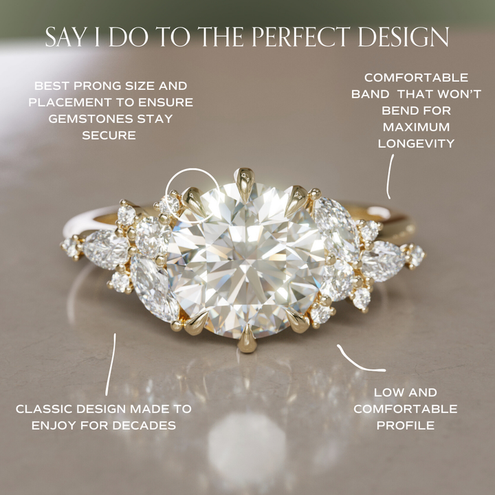 Gaia Round Lab Diamond Engagement Flower Ring Nature Inspired By Valley Rose