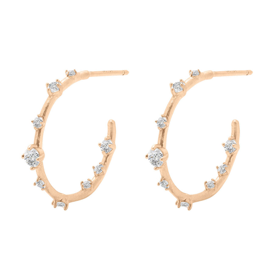 Galaxy Celestial Diamond Gold Hoop Earrings Lab Diamond By Valley Rose Ethical Jewelry