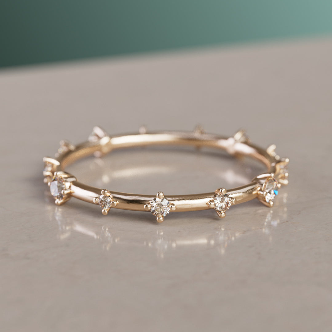 Galaxy Ring, Mini, Champagne Diamond