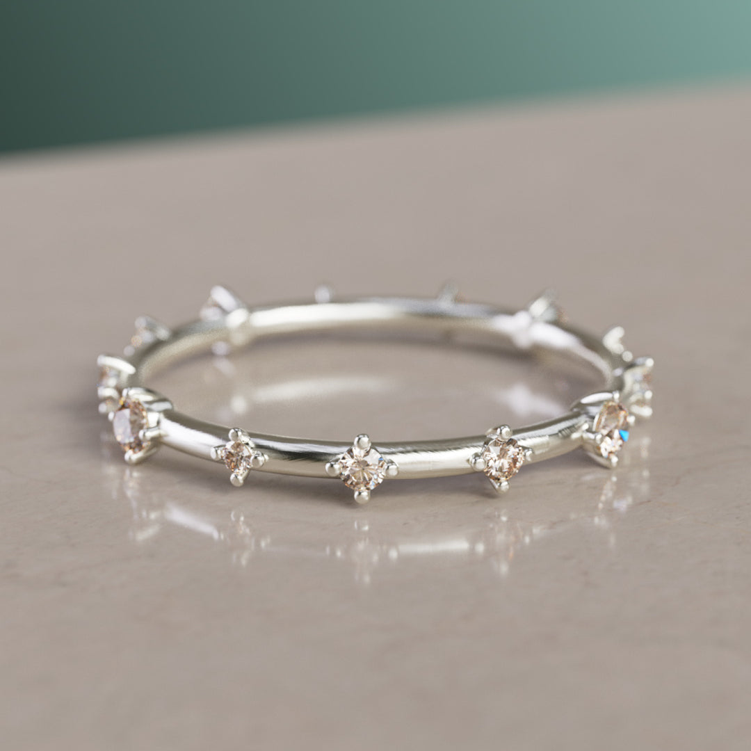 Galaxy Ring, Mini, Champagne Diamond