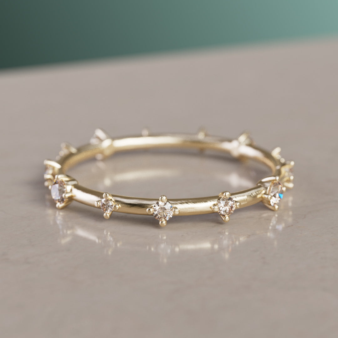 Galaxy Ring, Mini, Champagne Diamond