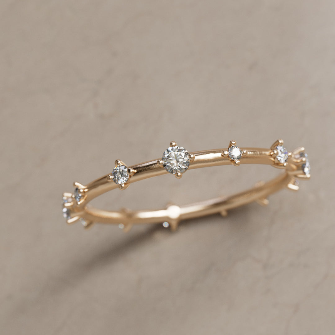 Galaxy Ring, Mini, Salt & Pepper Diamond