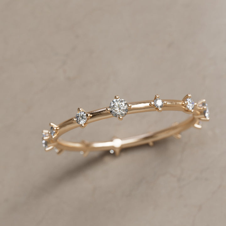 Galaxy Ring, Mini, Salt & Pepper Diamond