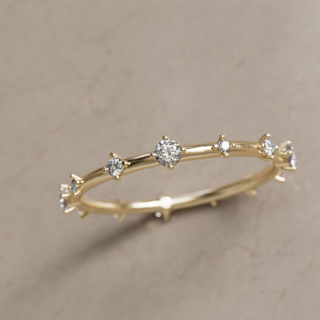 Galaxy Ring, Mini, Salt & Pepper Diamond