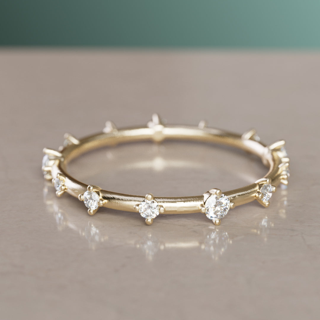 Anello Eternità Celestiale Galaxy con Diamante da Laboratorio (Pronto per la Spedizione)