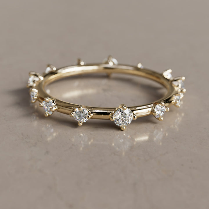 Galaxy Ring Unique Celestial Eternity Band with Lab Diamonds