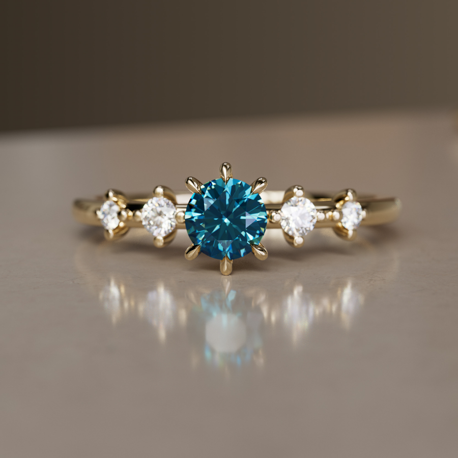 Celestial Blue Sapphire Engagement Ring By Valley Rose