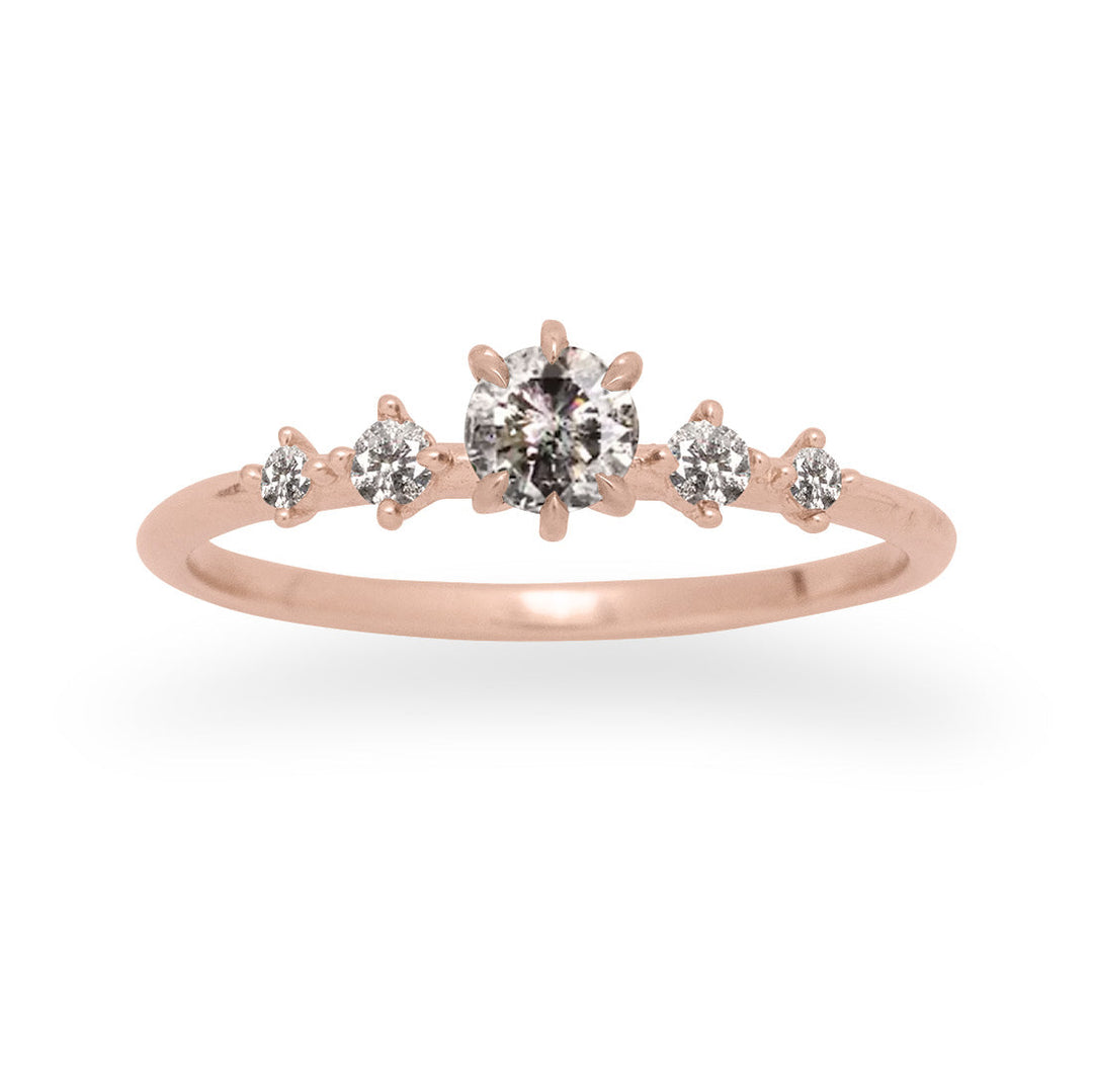 Galia Salt and Pepper Diamond Ring By Valley Rose