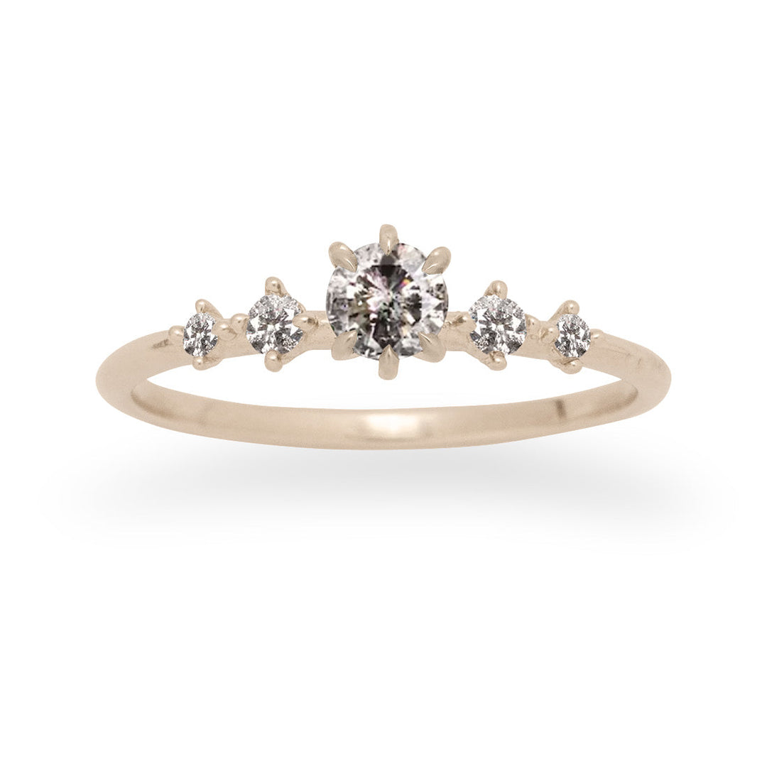 Galia Salt and Pepper Diamond Ring By Valley Rose