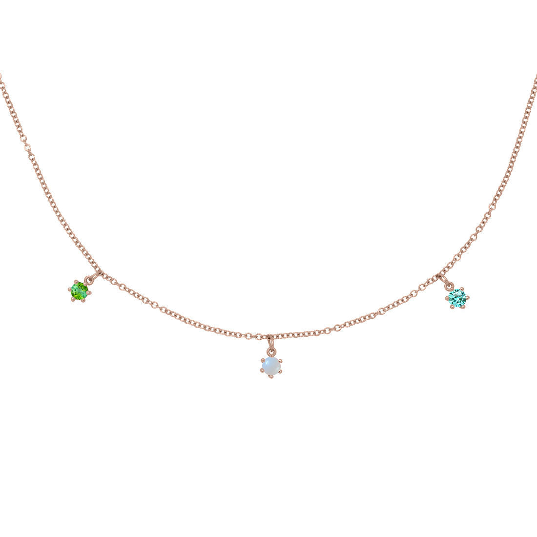 Gemini Necklace with Pearl, and Tourmalines – Valley Rose