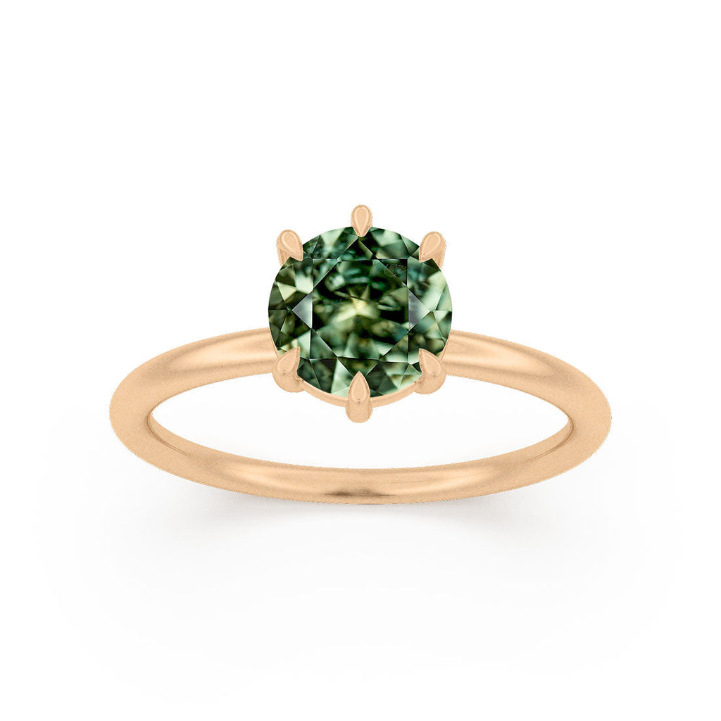 Green Sapphire Ethical Engagement Ring Solitaire By Valley Rose