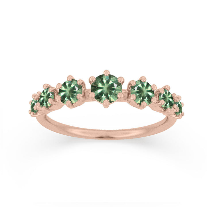 Green Sapphire Stacking Ethical Wedding Ring By Valley Rose