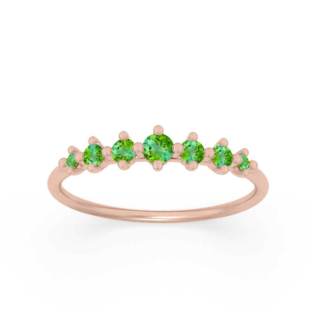 Green Tourmaline Dainty Stacking Ethical Ring By Valley Rose