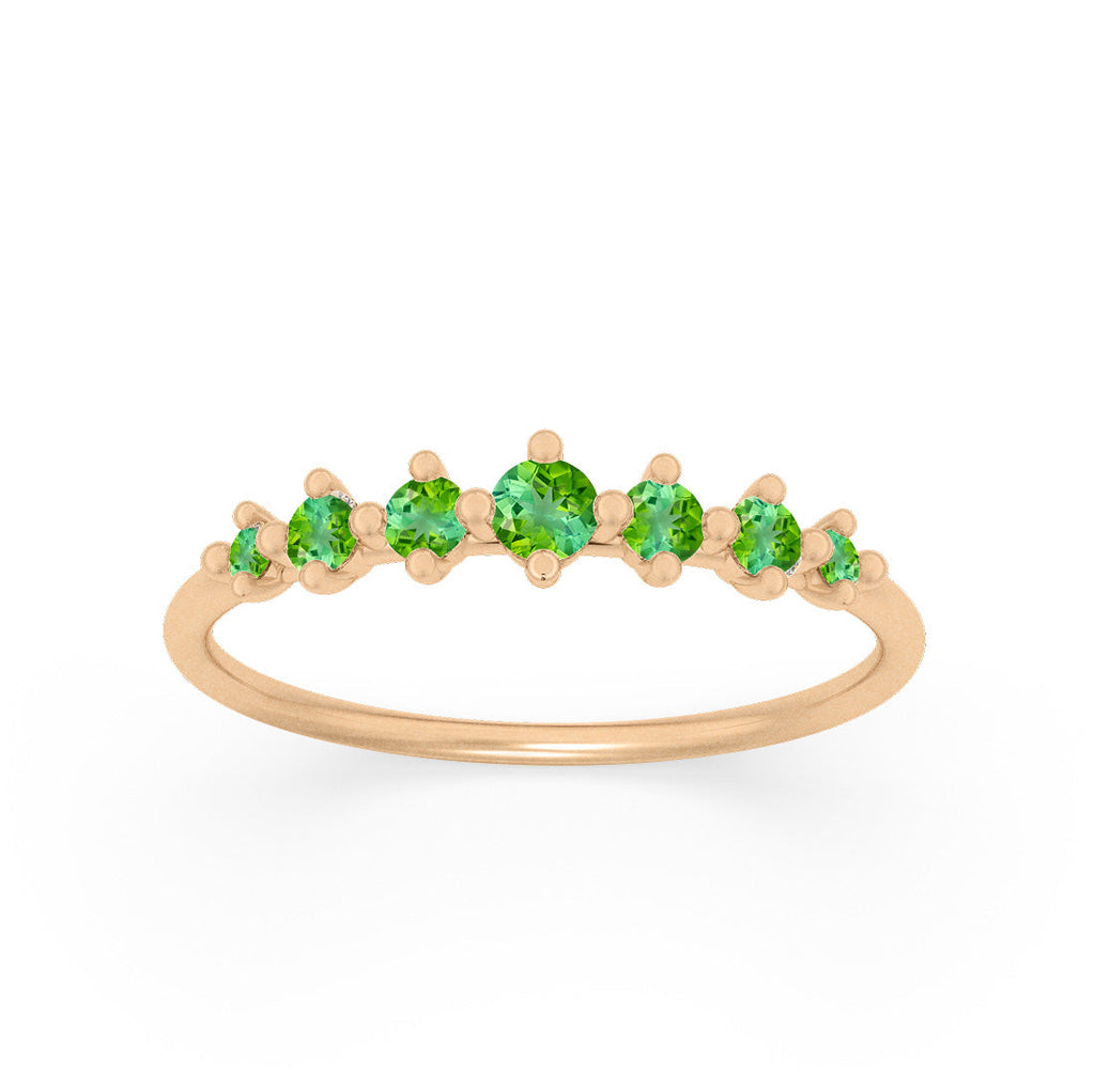 Green Tourmaline Dainty Stacking Ethical Ring By Valley Rose