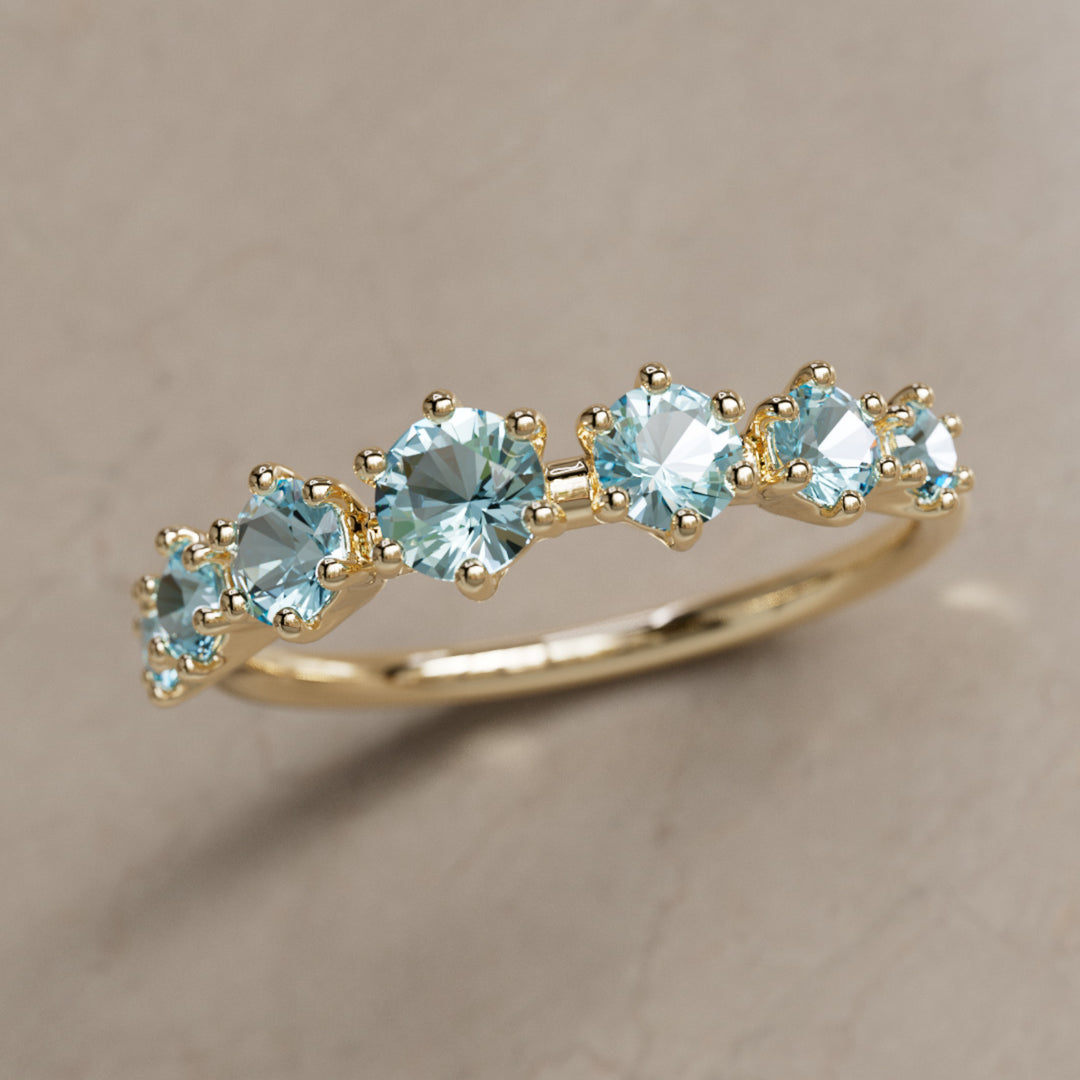Bague Helena, petite, aigue-marine