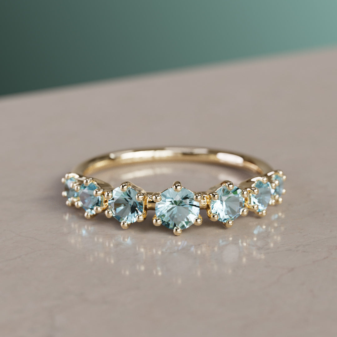 Bague Helena, petite, aigue-marine