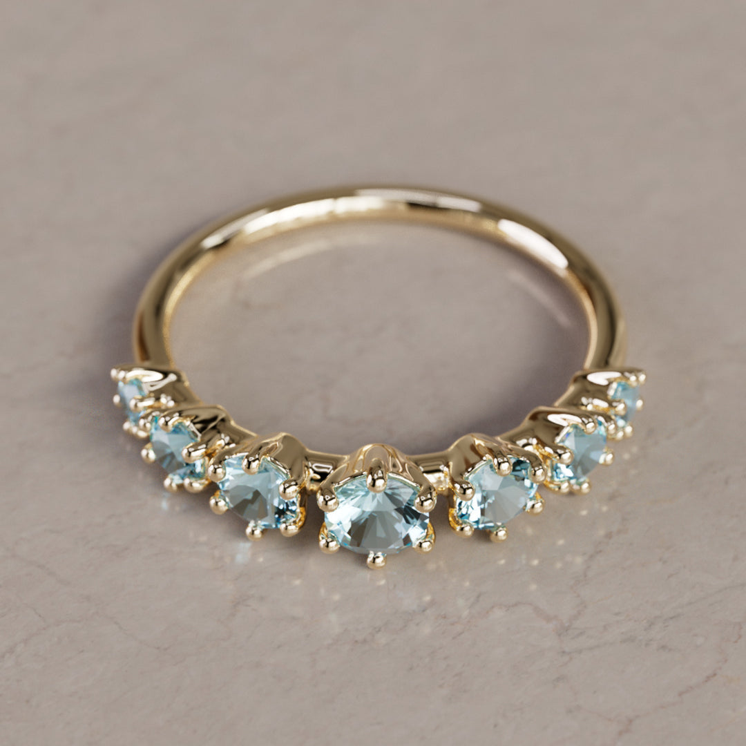 Bague Helena, petite, aigue-marine