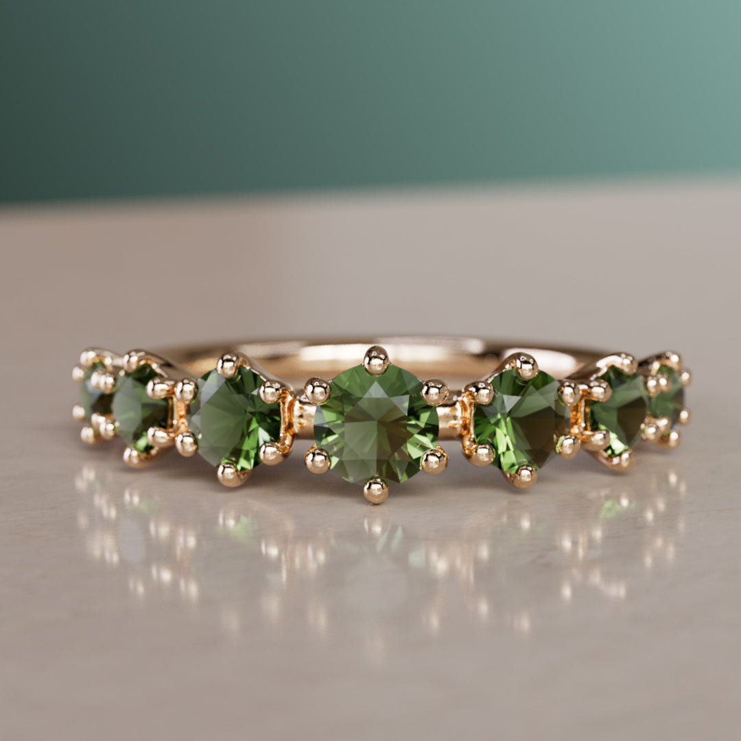 Helena prsteň, zelený turmalín