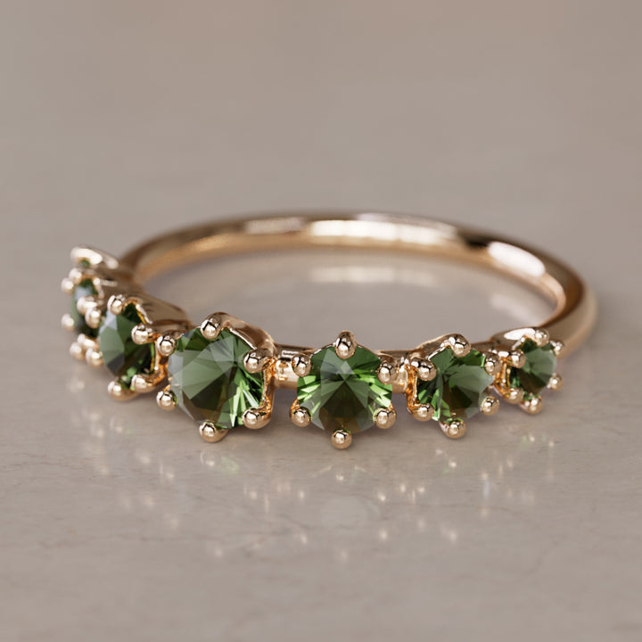 Helena prsteň, zelený turmalín