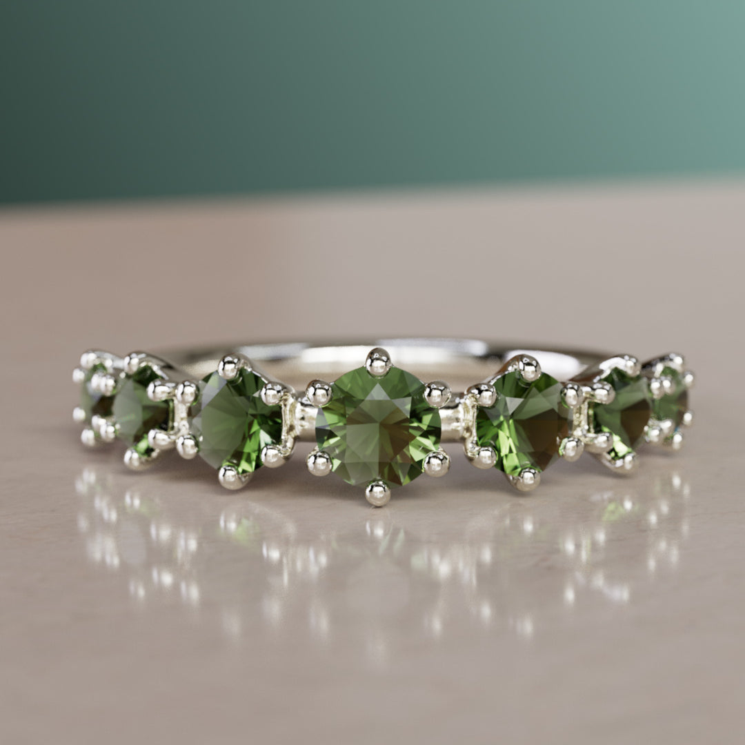 Helena prsteň, zelený turmalín