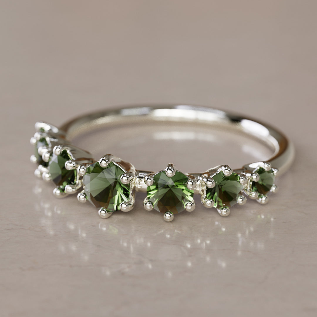Helena prsteň, zelený turmalín