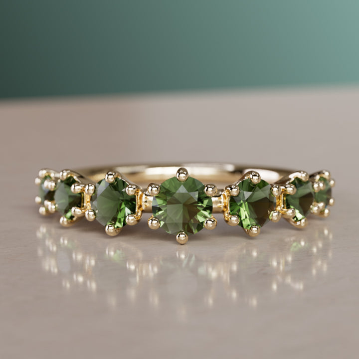 Helena prsteň, zelený turmalín