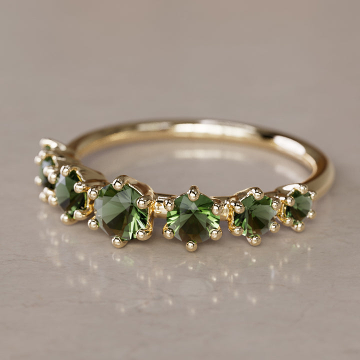 Helena prsteň, zelený turmalín
