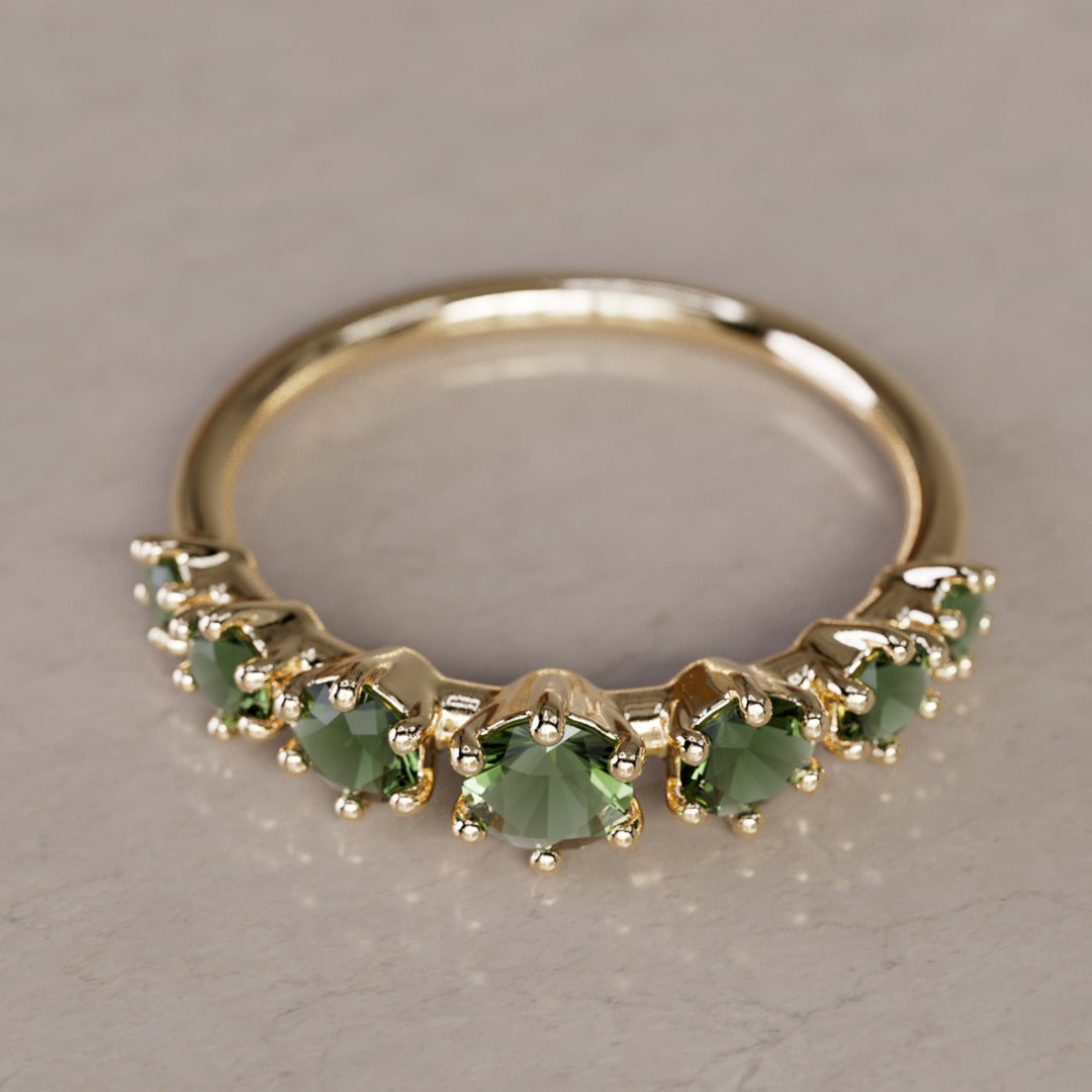 Helena prsteň, zelený turmalín