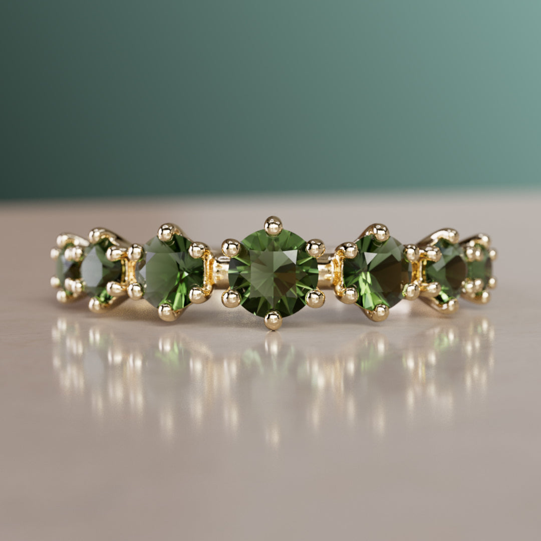 Helena prsteň, zelený turmalín