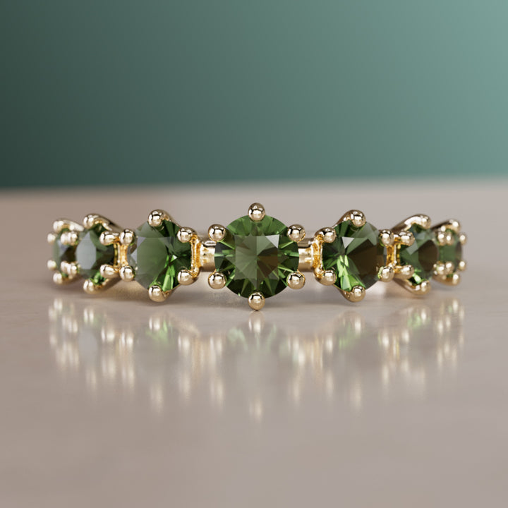 Helena prsteň, zelený turmalín