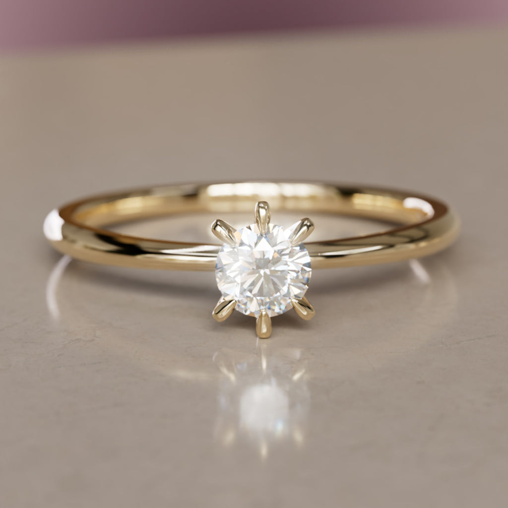 Hera Diamond Dainty Modern Unique Engagement Ring By Valley Rose