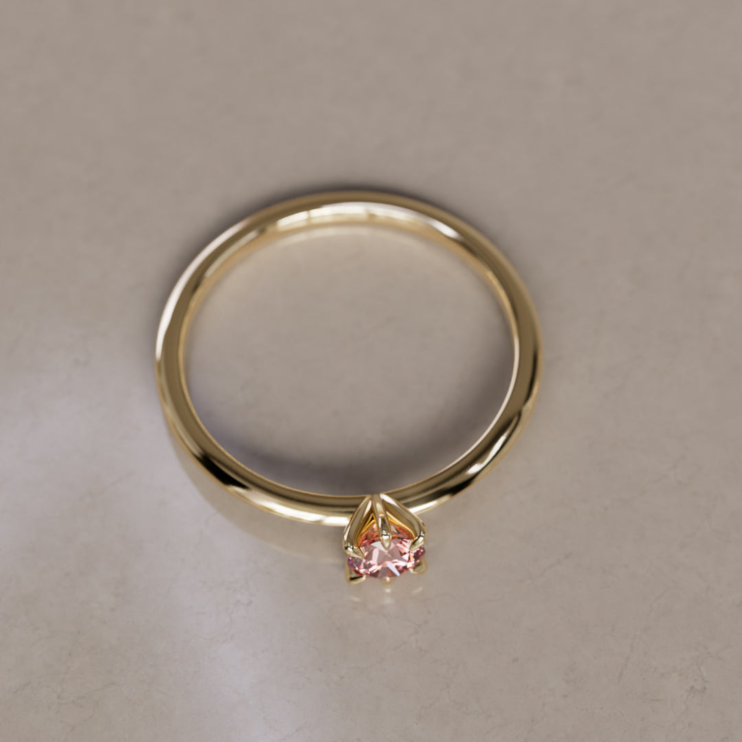 Hera Pink Lab Grown Diamond Dainty Modern Unique Engagement Ring By Valley Rose