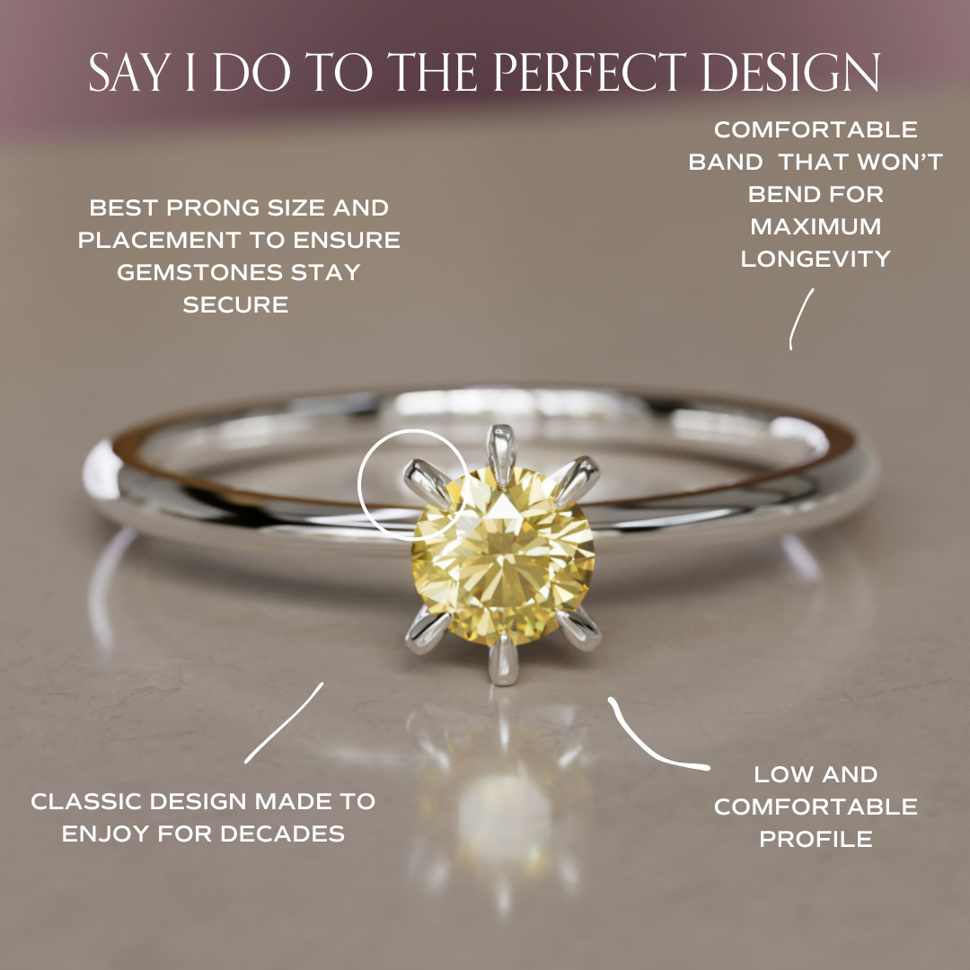 Hera Yellow Lab Grown Diamond Dainty Modern Unique Engagement Ring By Valley Rose