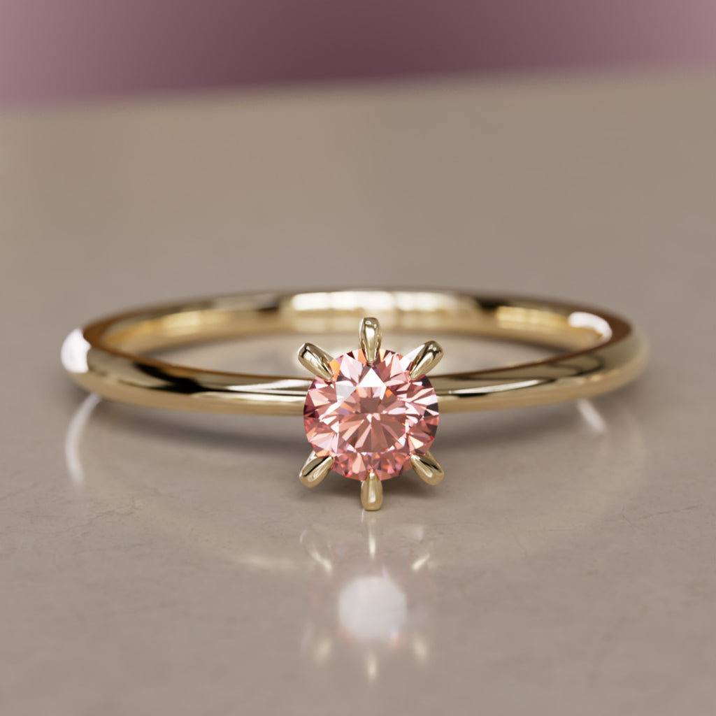 Hera Pink Lab Grown Diamond Dainty Modern Unique Engagement Ring